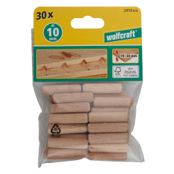 Tourillons de 40 mm en bois de hêtre WOLFCRAFT Tourillons de 40 mm en bois de hêtre WOLFCRAFT