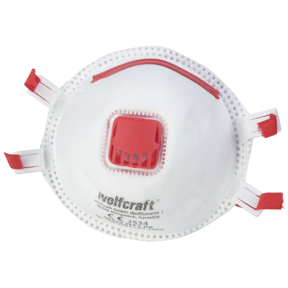 Masque anti-poussières FFP3 avec valve d'expiration et élastique réglable 2 pièces WOLFCRAFT
