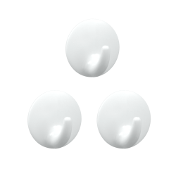 Crochet adhésif rond 3 pièces – Rangement facile | METALTEX