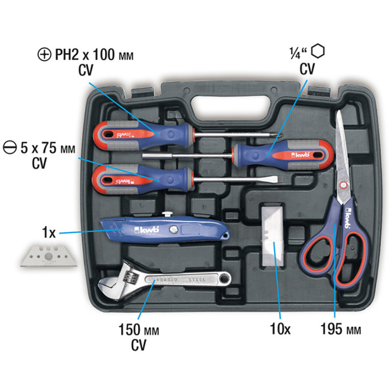 Set d'outils à main 40 pièces KWB Set d'outils à main 40 pièces KWB