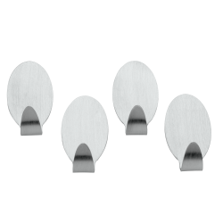 Crochet Adhésif Inox 4 Pcs – Rangement Cuisine Pratique | METALTEX