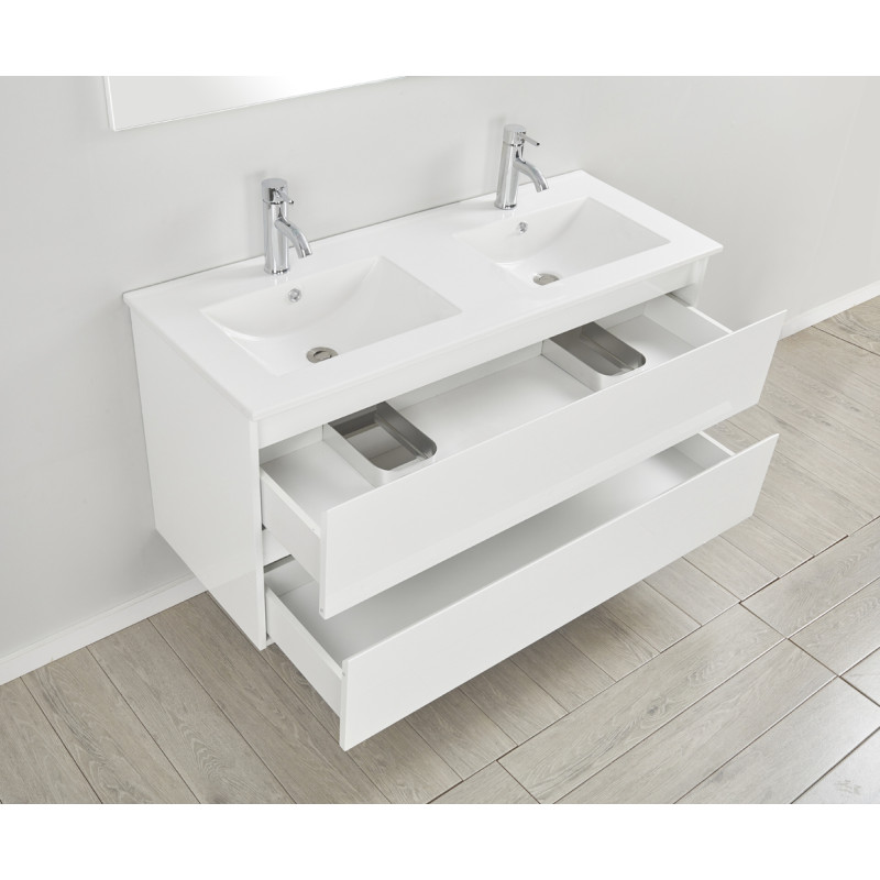 Ensemble de salle de bain Livo blanc brillant 120 cm ALLIBERT Ensemble de salle de bain Livo blanc brillant 120 cm ALLIBERT