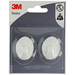 Crochet ovale adhésif moyen blanc 3M – tenue forte Crochet ovale adhésif moyen blanc 3M – tenue forte