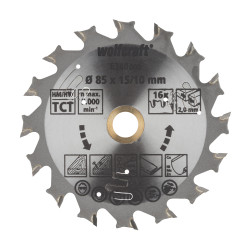 Lame de scie circulaire CT Ø 85 x 10/15 x 1,5 mm 16 dents WOLCRAFT