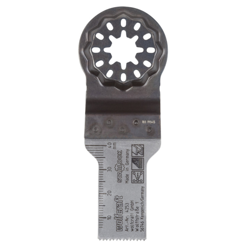 Lame de scie plongeante Starlock BIM pour bois et métaux non-ferreux 20 mm WOLCRAFT Lame de scie plongeante Starlock BIM pour bois et métaux non-ferreux 20 mm WOLCRAFT