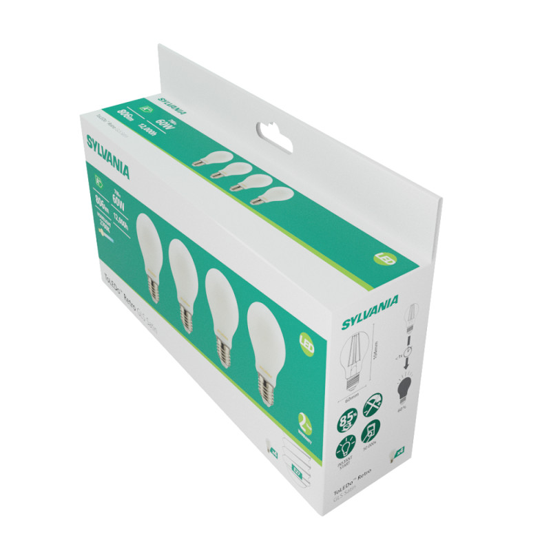 Ampoule LED E27 7 W 806 lm blanc chaud 4 pièces SYLVANIA Ampoule LED E27 7 W 806 lm blanc chaud 4 pièces SYLVANIA