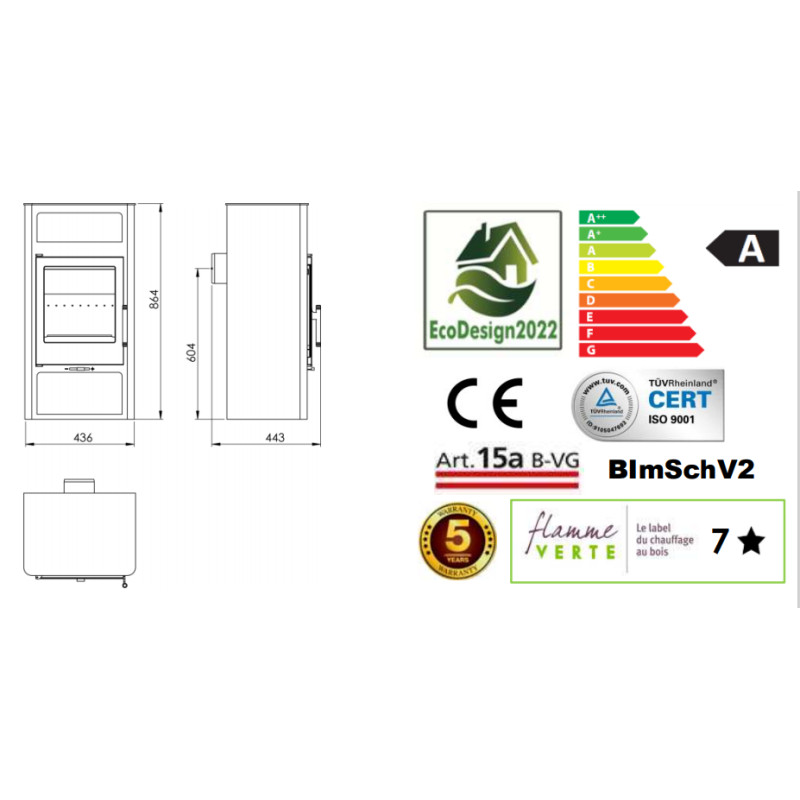 Poêle à bois Swan EcoDesign 5,9 kW PANADERO