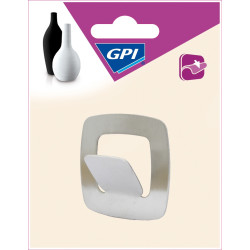 Crochet adhésif carré argenté – Tenue forte | GPI