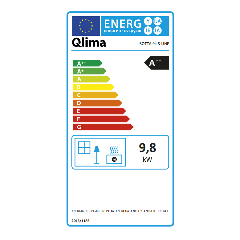 Poêle à pellets d'angle Isotta 94 9,84 kW QLIMA