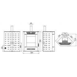Poêle à pellets d'angle Isotta 94 9,84 kW QLIMA
