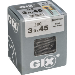 Vis métal 3,9x45mm 100p GIX – Fixation Robuste | GIX