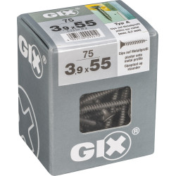 Vis pour métal 3,9x55mm 75 pièces GIX – Fixation Solide | GIX