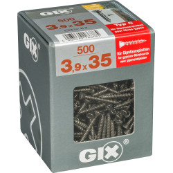 Vis fibro-plâtre 3,9x35mm 500pcs GIX – Fixation Solide | GIX