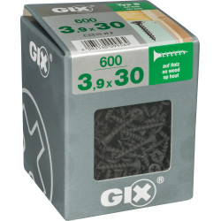 Vis pour bois 3,9 x 30 mm – 600 pièces – Fixation robuste | GIX