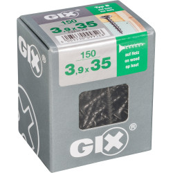 Vis à bois 3,9x35mm 150pcs – Fixation Bois Solide | GIX