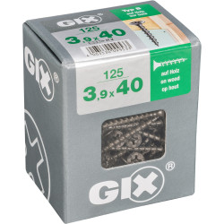 Vis pour bois 3,9x40mm 125 pièces GIX – Fixation solide | GIX