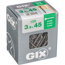 Vis pour bois 3,9x45mm 100pcs GIX – Fixation Solide | GIX