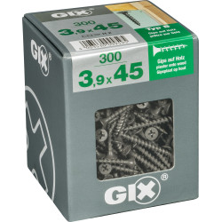 Vis pour bois 3,9x45mm 300 pièces GIX – Fixation Robuste | GIX