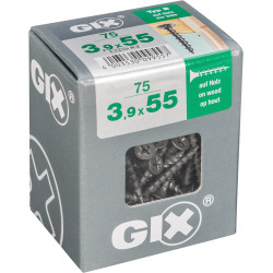 Vis pour bois 3,9x55mm 75pcs GIX – Fixation Solide | GIX