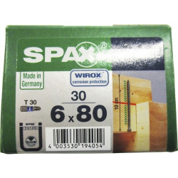 Vis SPAX IN FORCE 6×80 mm 30 pièces – Fixation robuste | SPAX