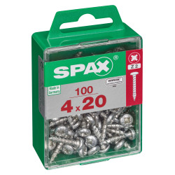 Vis SPAX à tête ronde 4 × 20 mm – Lot de 100 pièces | SPAX