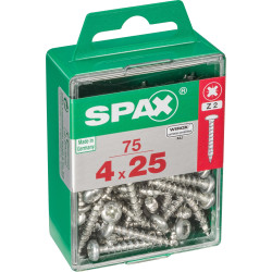 Vis SPAX Tête Ronde 4x25mm – Lot 75 pièces | SPAX
