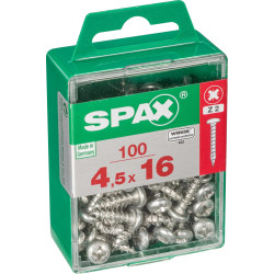 Vis SPAX tête ronde 4,5 × 16 mm – Lot de 100 pièces | SPAX