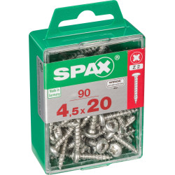 Vis SPAX Tête Ronde 4,5x20mm – Lot de 90 pièces | SPAX