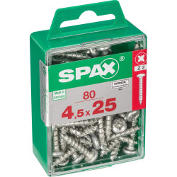 Vis SPAX 4,5 x 25 mm – 80 pièces – Fixation robuste | SPAX