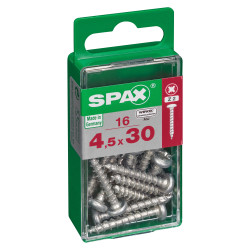 Vis SPAX Tête Ronde 4,5x30mm – Lot de 16 pièces | SPAX
