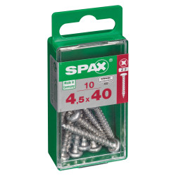 Vis SPAX à tête ronde 4,5 x 40 mm – lot de 10 pièces | SPAX