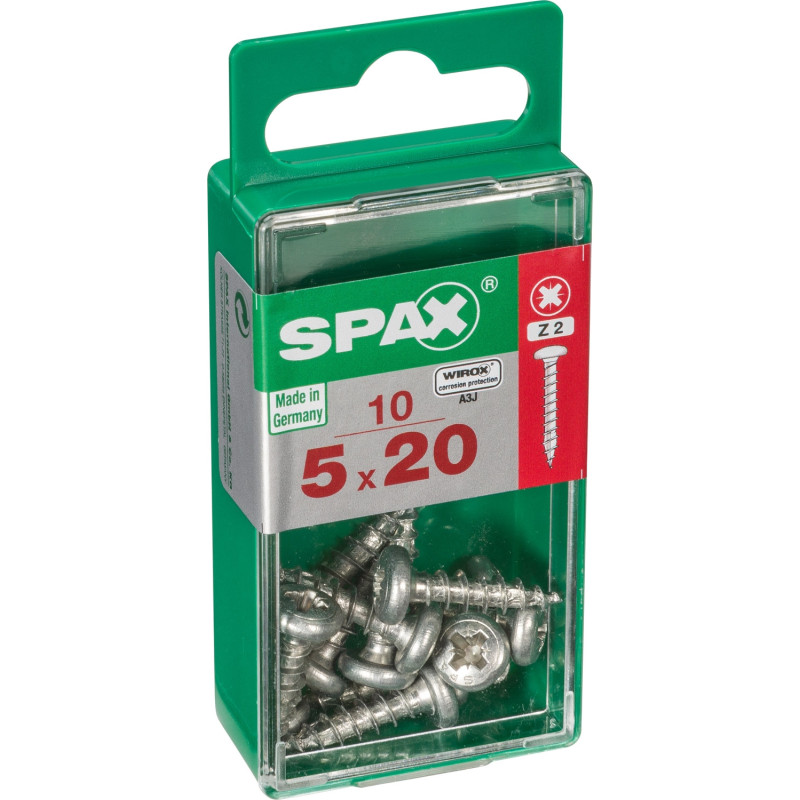 Vis à tête ronde 5 x 20 mm 10 pièces SPAX