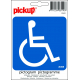 Pictogramme adhésif en vinyle accès fauteuil roulant 10 x 10 cm