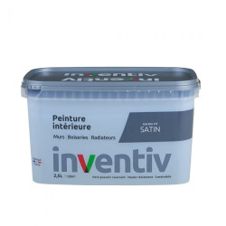 Peinture pour mur boiserie radiateur Gris Zinc n°2 satiné 2,5 L INVENTIV
