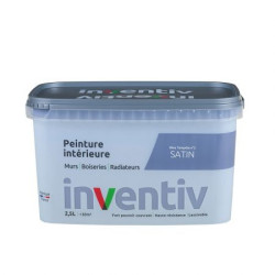 Peinture pour mur boiserie radiateur Bleu Tempête n°3 satiné 2,5 L INVENTIV