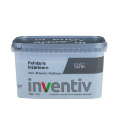 Peinture pour mur boiserie radiateur Gris Graphite n°1 satiné 2,5 L INVENTIV