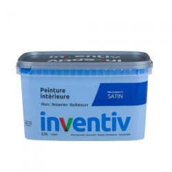 Peinture pour mur boiserie radiateur Bleu Cyclade n°3 satiné 2,5 L INVENTIV