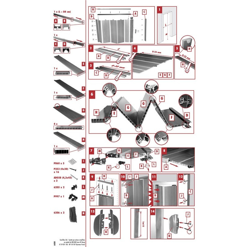 Porte accordéon Spacy palissandre – Élégance et Praticité | GROSFILLEX