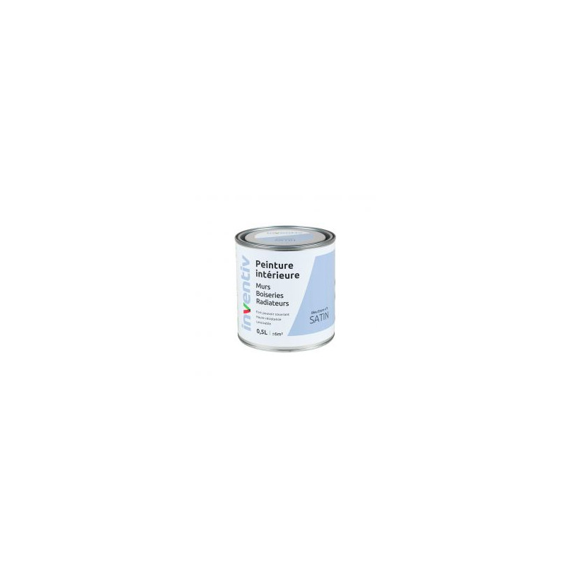 Peinture pour mur boiserie radiateur Bleu Encre n°5 satiné 0,5 L INVENTIV