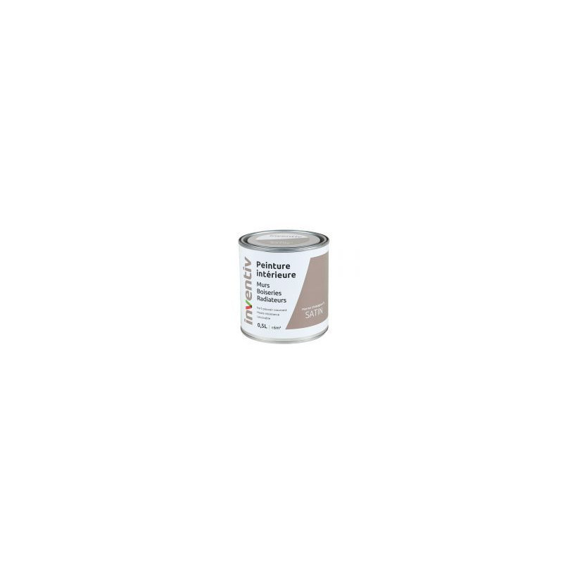 Peinture pour mur boiserie radiateur Marron Cappucino n°2 satiné 0,5 L INVENTIV