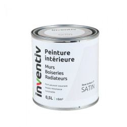 Peinture pour mur boiserie radiateur Rose Sorbet n°7 satiné 0,5 L INVENTIV