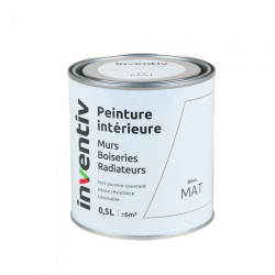Peinture pour mur boiserie radiateur blanc mat 0,5 L INVENTIV