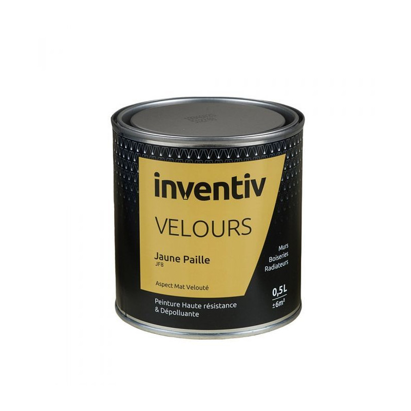 Peinture Velours jaune paille JF8 0,5 L INVENTIV