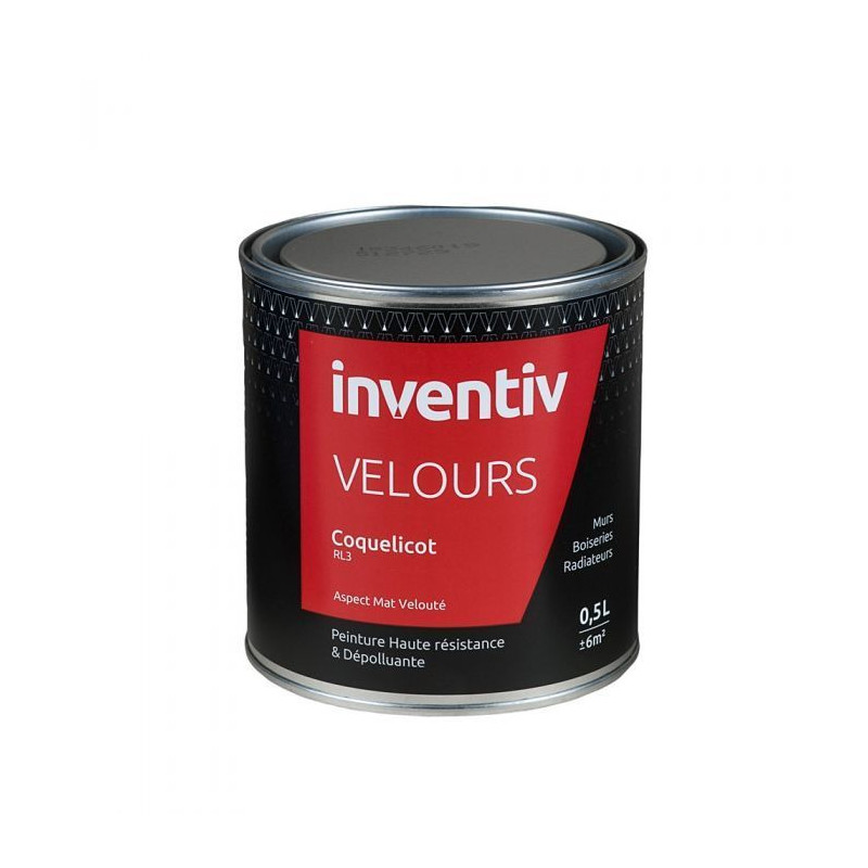 Peinture Velours Coquelicot RL3 0,5 L INVENTIV