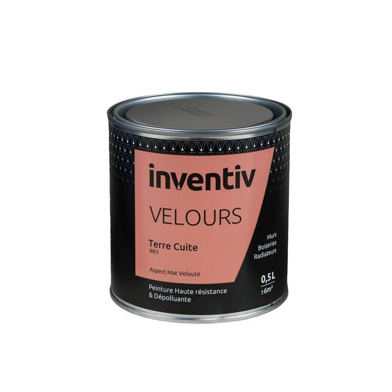 Peinture Velours Terre Cuite BB3 0,5 L INVENTIV