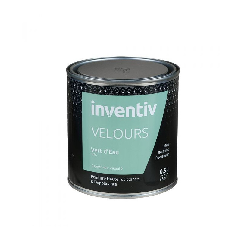 Peinture Velours Vert d'eau VF6 0,5 L INVENTIV