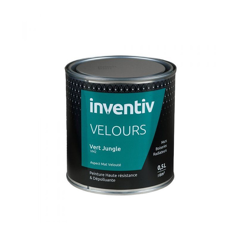 Peinture Velours Vert Jungle VM2 0,5 L INVENTIV