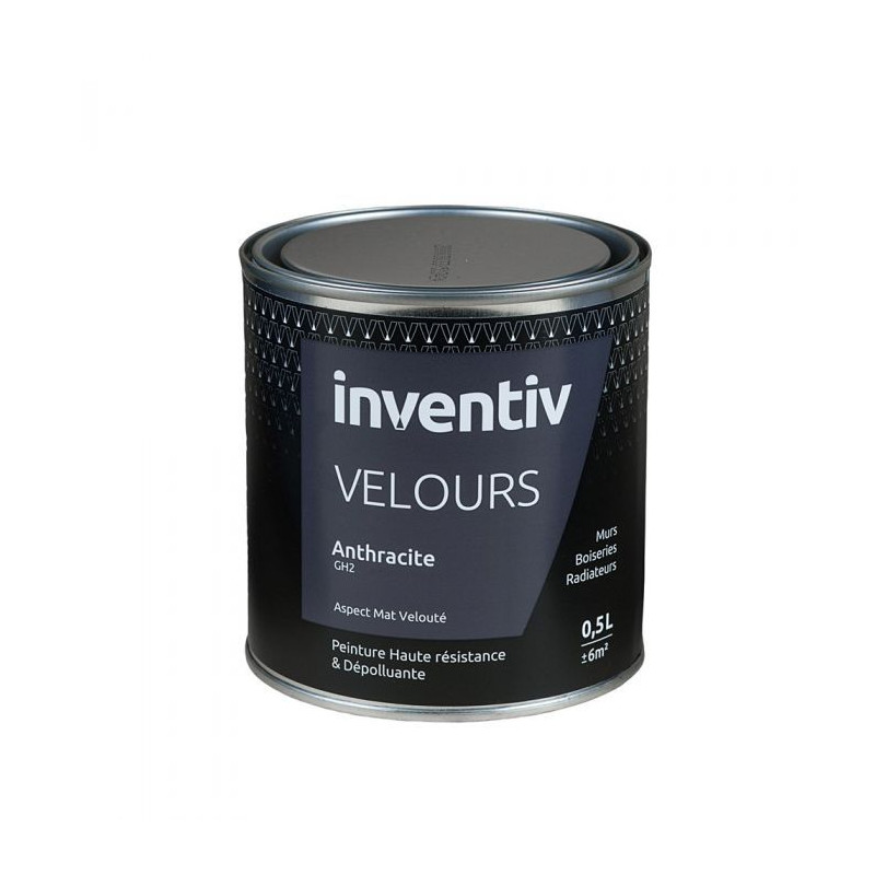 Peinture Velours Anthracite GH2 0,5 L INVENTIV