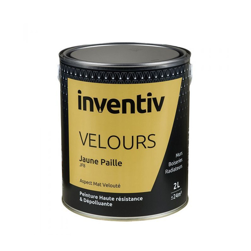 Peinture Velours jaune paille JF8 2 L INVENTIV