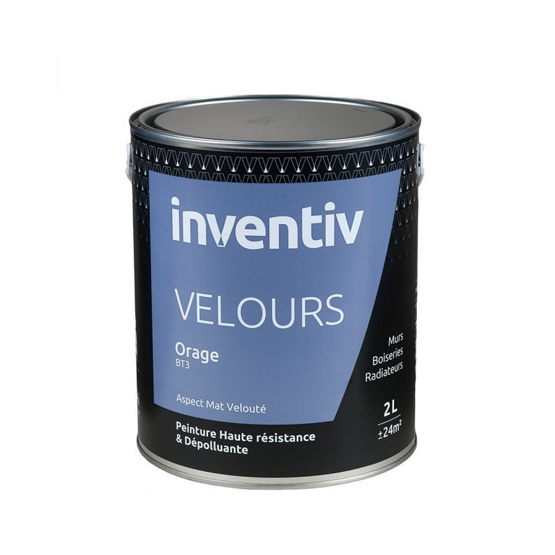 Peinture Velours Orage BT3 2 L INVENTIV